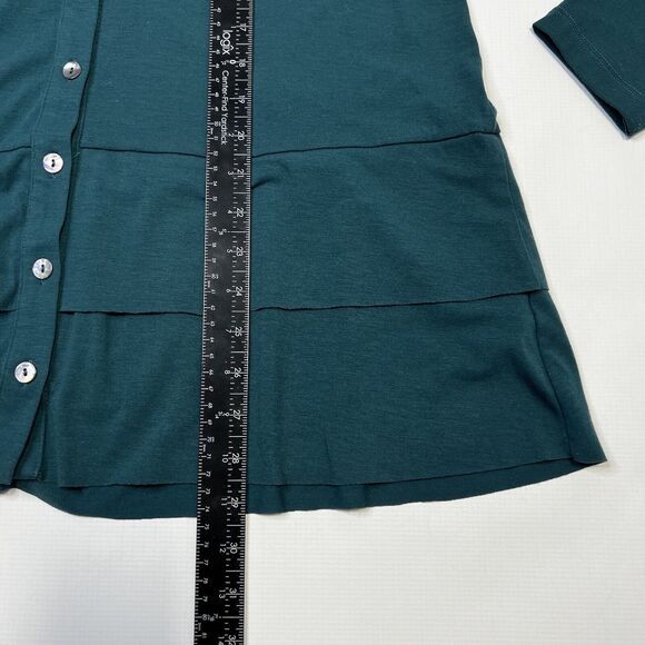 SOFT SURROUNDINGS Green Cettina Button Down Tunic Top Size Small Shirt 2ER28 - Picture 6 of 11